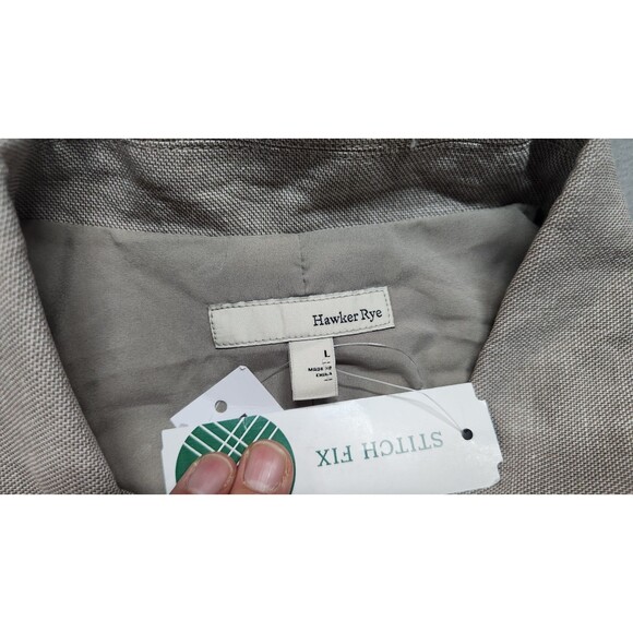 Hawker Rye Men's Tan Large Linen Blend Coaches Jacket NWT - Picture 3 of 9